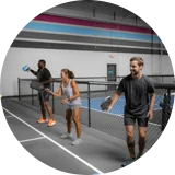 group playing pickleball
