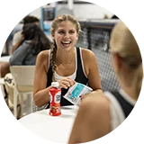 woman eating snack